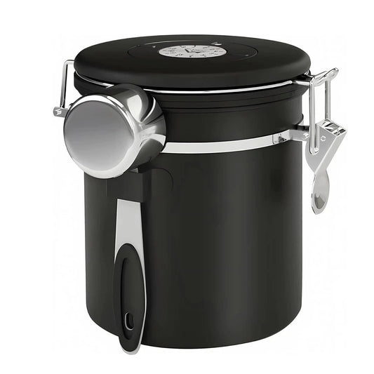 Black Coffee Bean Storage Container with Scoop (3 Sizes)Utensils for Coffee