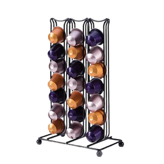 Black Metallic Rack for Nespresso Coffee CapsulesUtensils for Coffee