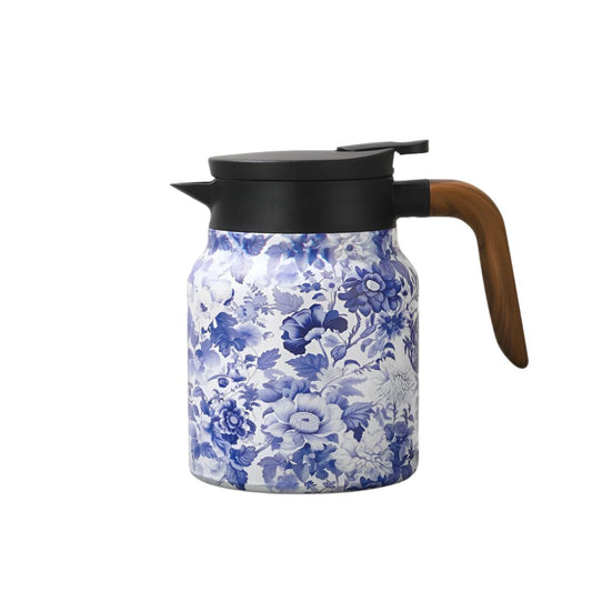 Blue Floral Print Vintage Thermal Coffee CarafeUtensils for Coffee