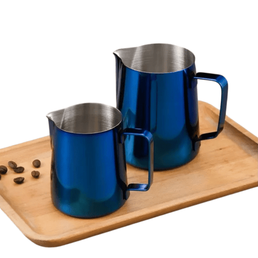 Blue Stainless Steel Milk Frothing Pitcher (2 Sizes)Utensils for Coffee