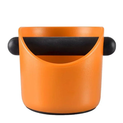 Orange coffee dump box on a white background