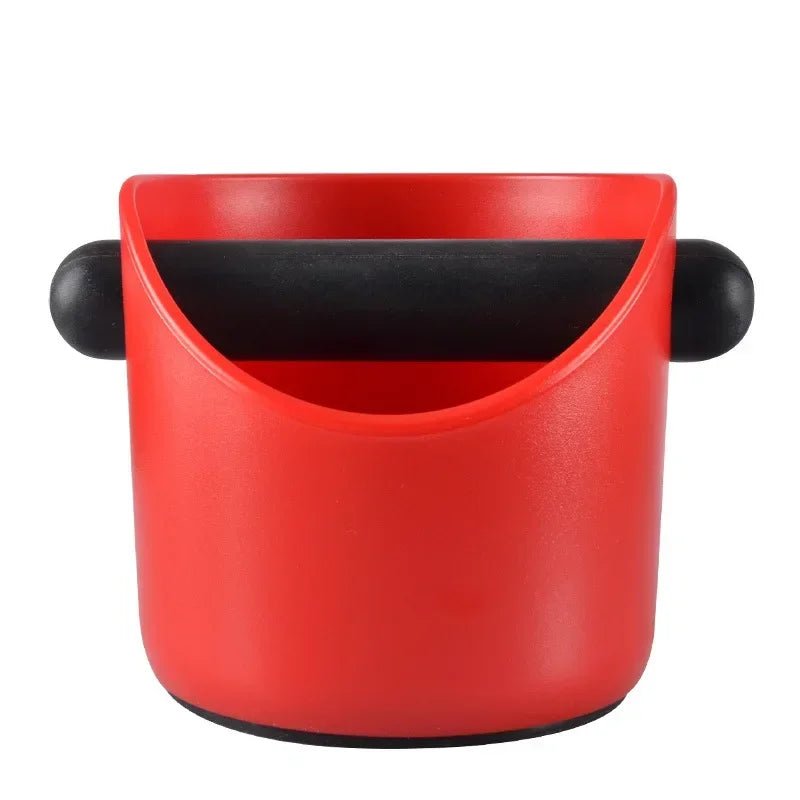 red coffee dump box on a white background