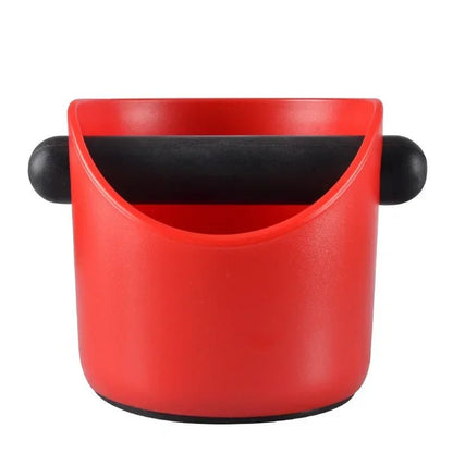 red coffee dump box on a white background