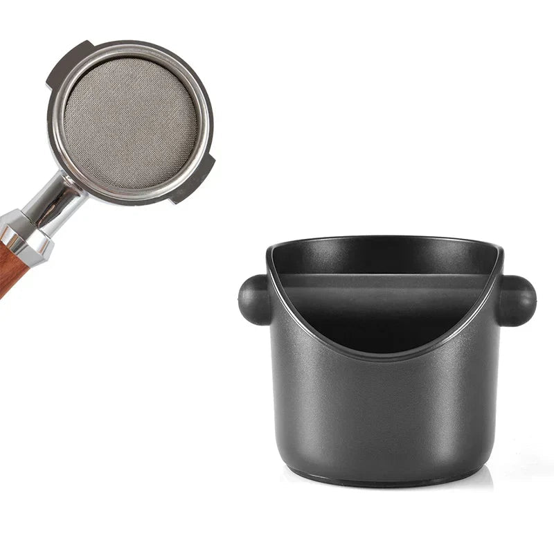 Black coffee dump box on a white background