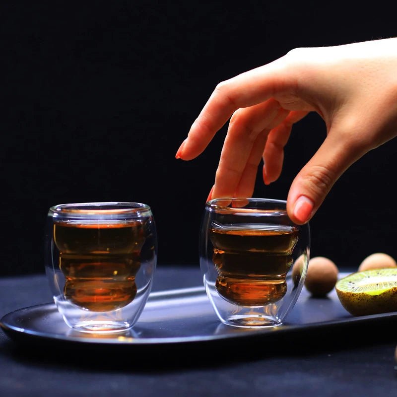 Corrugated Double - Glass Espresso CupsUtensils for Coffee