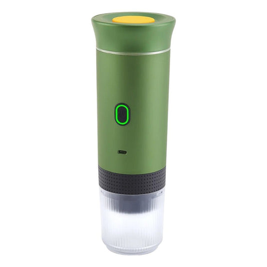 Green Portable Coffee Maker on a white background