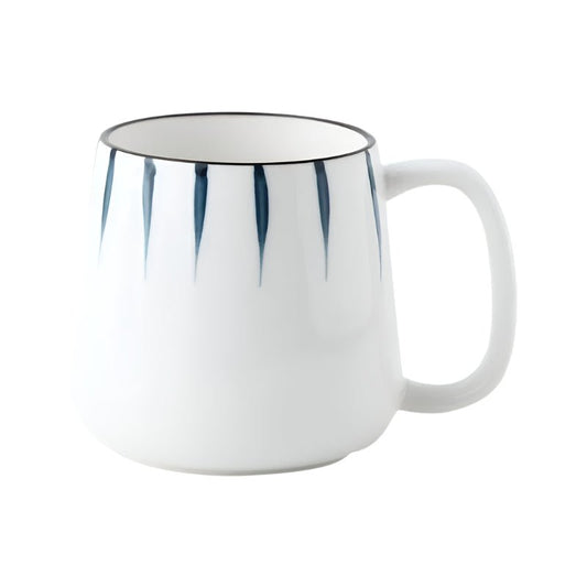 Hand - Painted Ceramic Mug in White with Blue Tears (500ml)Utensils for Coffee