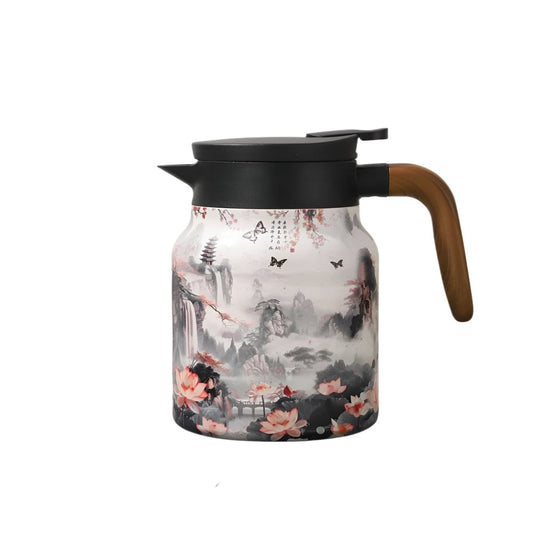 Japanese Landscape Print Vintage Thermal Coffee CarafeUtensils for Coffee