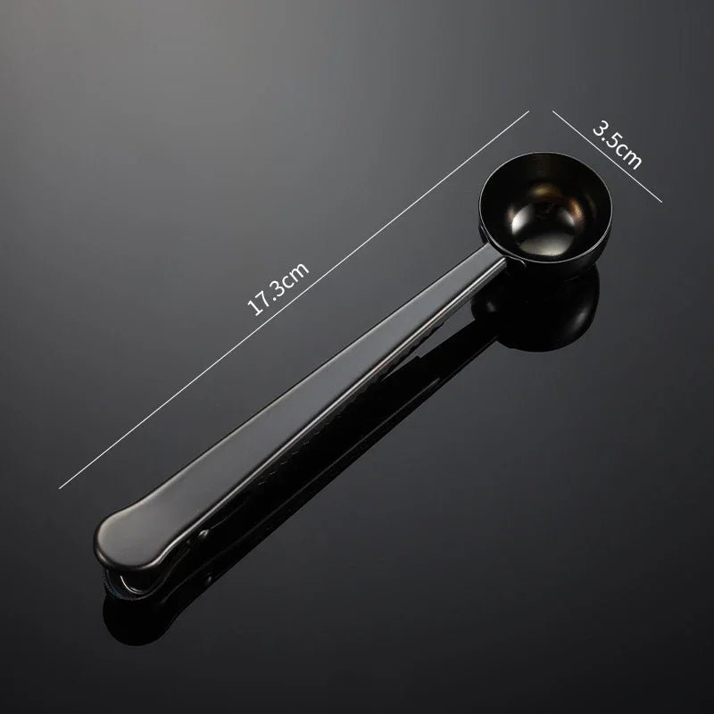 Black measuring spoon with measurements on a dark background
