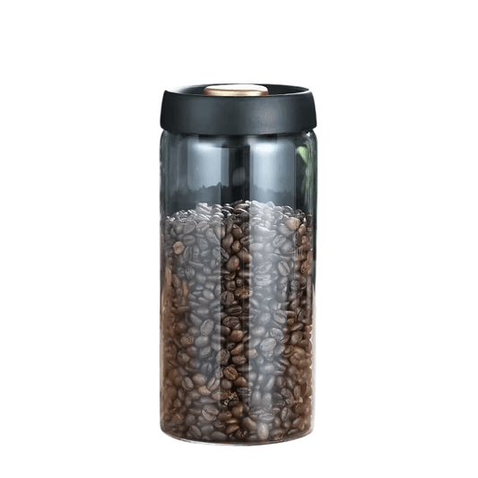 Premium Glass Coffee Bean Vacuum Storage Container with Black Lid (4 Sizes)Utensils for Coffee