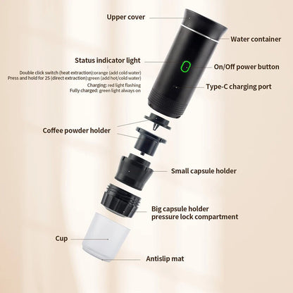 Silvery Portable Coffee Maker 3 - in - 1Utensils for Coffee