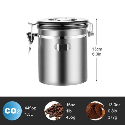 Stainless Steel Coffee Bean Storage Container (2 Sizes)Utensils for Coffee