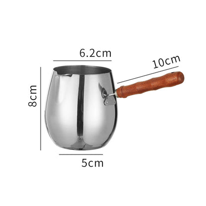 Stainless Steel Turkish Coffee Pot with Wooden Handle