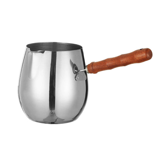 Stainless Steel Turkish Coffee Pot with Wooden Handle (3 Sizes)Utensils for Coffee
