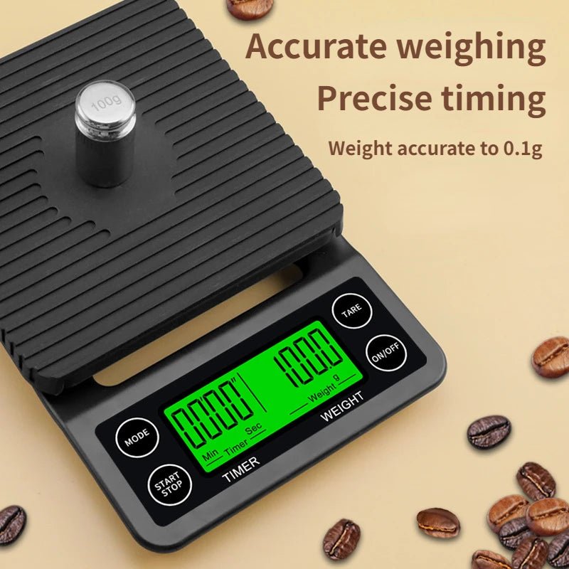 Versatile Electronic Coffee Scale with LCD Display and Multiple Functions
