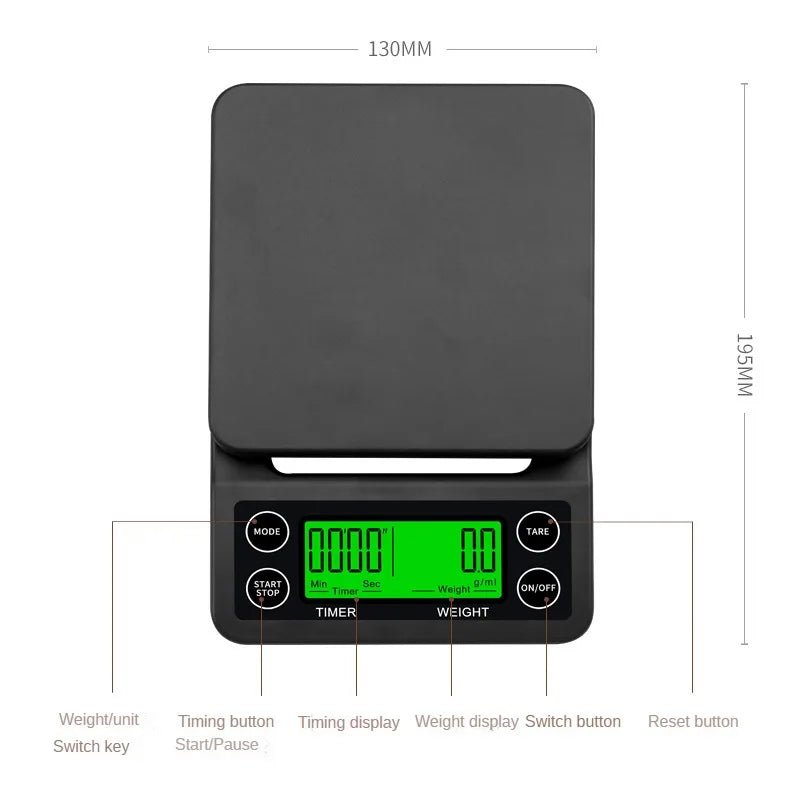 Versatile Electronic Coffee Scale with LCD Display and Multiple FunctionsUtensils for Coffee