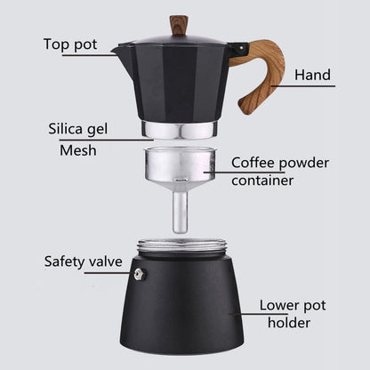 Vintage Black Moka Pot (2 Sizes)Utensils for Coffee
