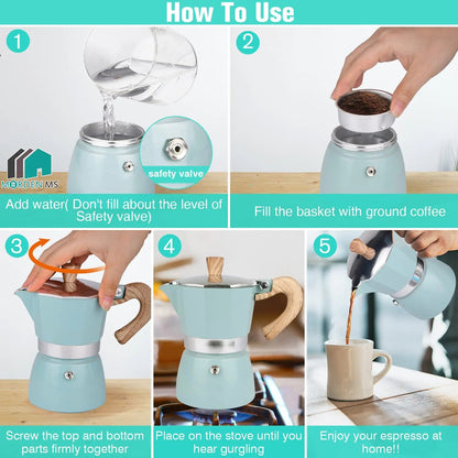 Step-by-step guide on how to use a Morgen MS coffee maker.