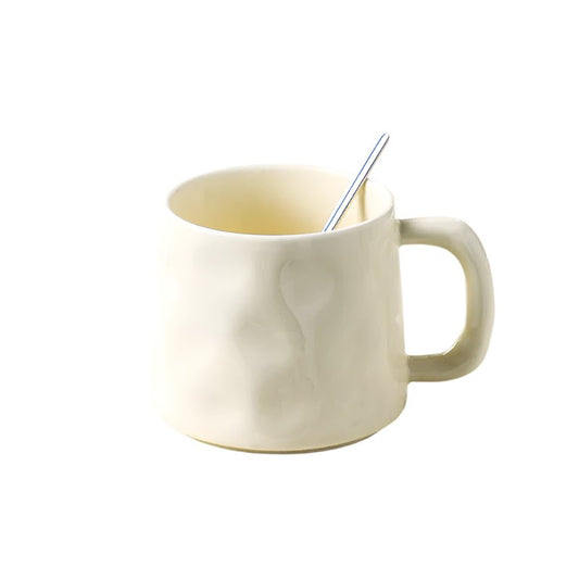 White Ceramic Coffee Mug with Spoon (380 ml)Utensils for Coffee